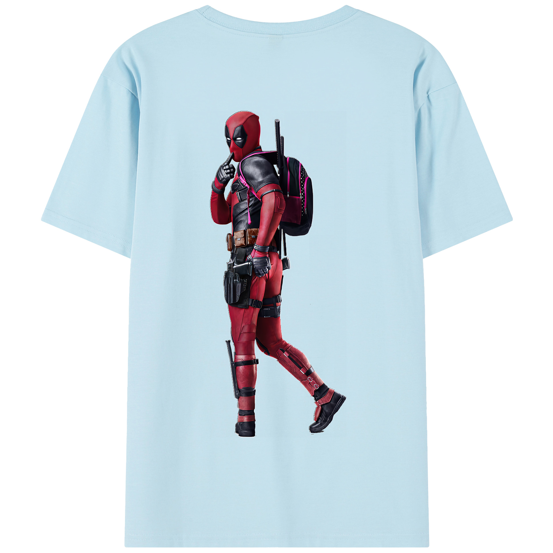 （画像用） Deadpool デッドプール 綿100％半袖Tシャツ（背面プリント）